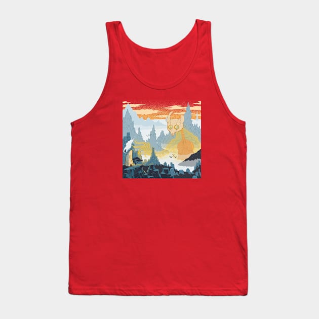 Foggy Mountain Mammoth Tank Top by Chris Taylor Illustration